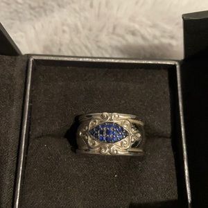 Gabriel & Co. sterling silver and sapphire ring. Size 7